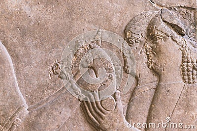 Ancient Persia wall relief Stock Photo