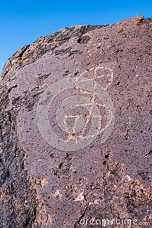 ancient petroglyph rock art symbol Editorial Stock Photo