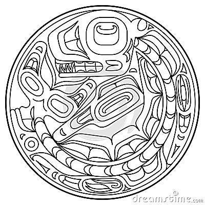 Ancient pictures maya, inca and aztec, ornaments and symbols in old american indian style Vector Illustration