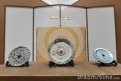 Ancient plates, Suzhou Museum West Editorial Stock Photo