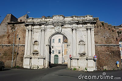 Ancient Porta Portese Gate in Rome Stock Photo