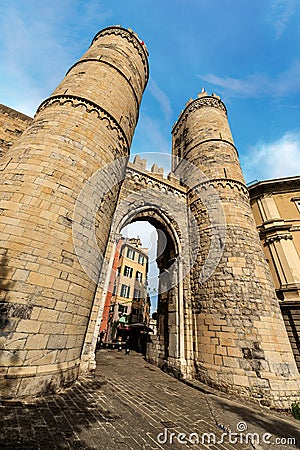 Ancient Porta Soprana - Genova Italy Stock Photo