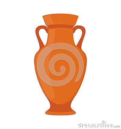 Ancient pottery, vase, jar, amphora. Made in cartoon flat style Vector Illustration