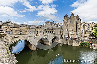 Ancient Pulteney Bridge in Bath, Somerset, UK Stock Photo