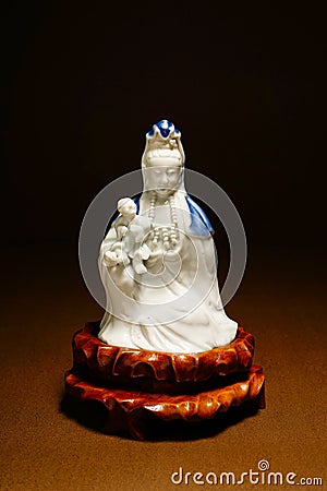 Ancient Quan Yin - Buddhist Goddess of mercy Stock Photo