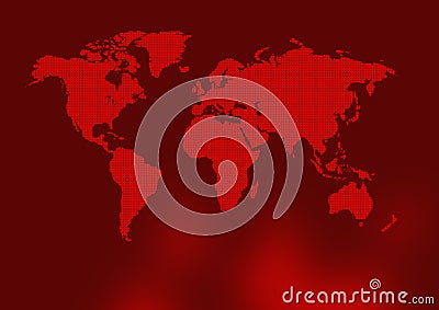 Ancient red world map Stock Photo