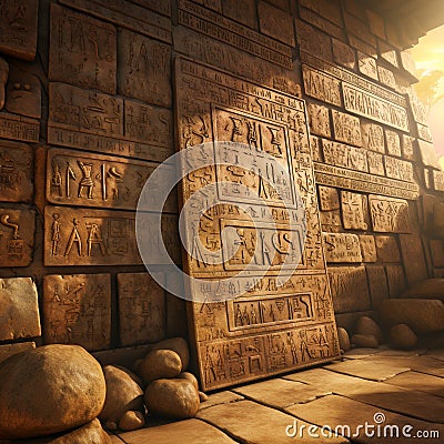 Ancient Relic Inscriptions Stock Photo