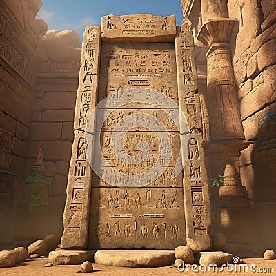 Ancient Relic Inscriptions Stock Photo