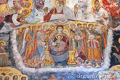 Ancient Religious Paintings in Christianity Stock Photo