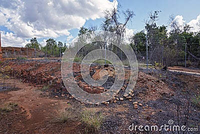 Ancient Brickwork Remains At Historical Copper Refinery Site Copperfield Stock Photo
