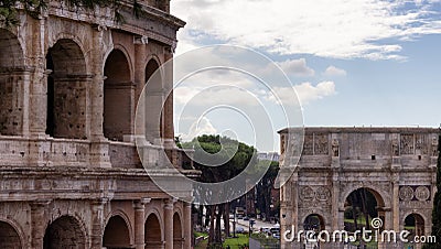 Ancient Remains in Rome, Italy. Colosseum. Stock Photo