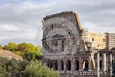 Ancient Remains in Rome, Italy. Colosseum. Stock Photo