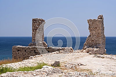 Ancient remains on Samos Stock Photo