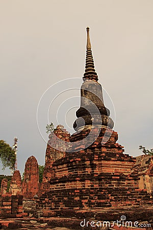 Ancient remains of Wat Ratchaburana temple in the Ayutthaya Hist Stock Photo