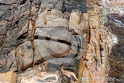 Ancient rock formation Canal Rocks west Australia Stock Photo