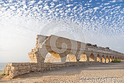 Ancient roman aquaduct Stock Photo