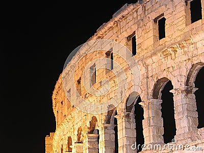 Ancient Roman arena in Pula, Croatia Stock Photo