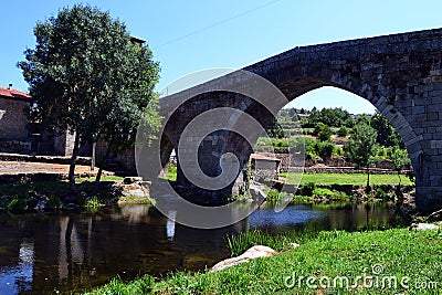 Ancient roman bridge Portugal Stock Photo