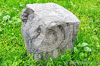 Ancient roman burial stone in Verona Stock Photo