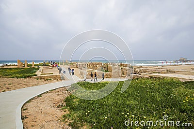 Ancient Roman City of Caesarea in Israel Editorial Stock Photo