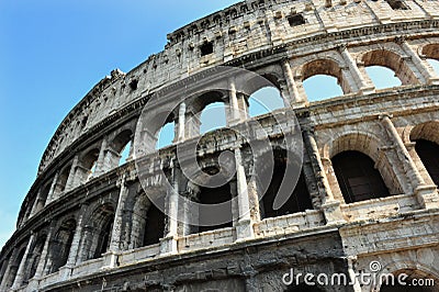 Ancient roman colosseum in Rome, Italy Stock Photo