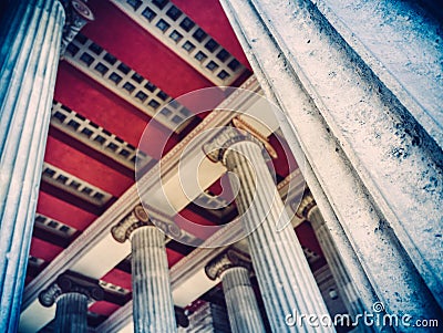 Ancient Roman Column Pillars Stock Photo