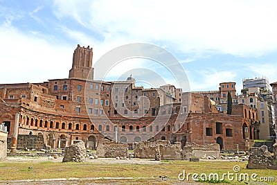 Ancient Roman Forum ruins in Rome Editorial Stock Photo