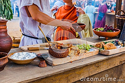 At the ancient Roman kitchen Stock Photo