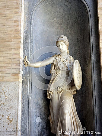 Female Warrior, Marble Statue, Vatican Museum Editorial Stock Photo