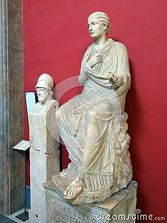 Ancient Roman Marble Statue, Vatican Museum Editorial Stock Photo