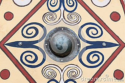 Ancient Roman military shield scutum Stock Photo