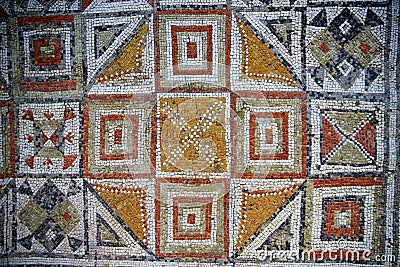 Ancient Roman Mosaic Tiles Stock Photo