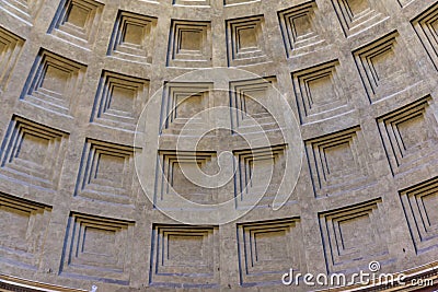 Ancient roman Pantheon temple, interior - Rome Editorial Stock Photo