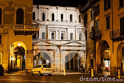 Ancient Roman Porta Borsari Gate in Verona Stock Photo