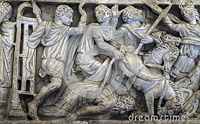 Ancient Roman sarcophagus Editorial Stock Photo