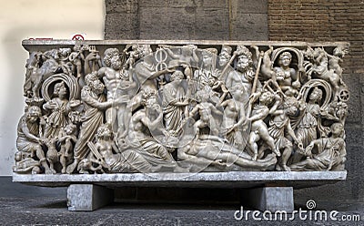 Ancient Roman sarcophagus Editorial Stock Photo