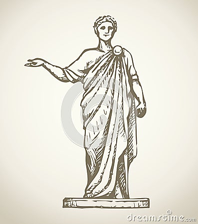 Ancient Roman Statue. Vector Drawing Stock Vector - Image: 70996114