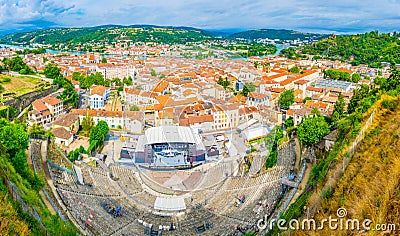 Ancient roman theatre in the French city Vienne Stock Photo