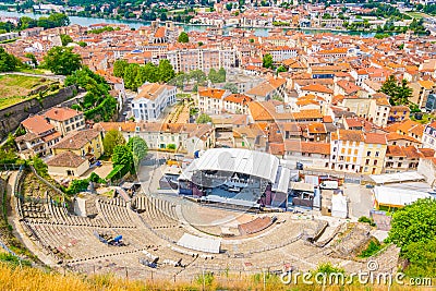 Ancient roman theatre in the French city Vienne Stock Photo