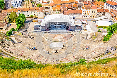 Ancient roman theatre in the French city Vienne Stock Photo