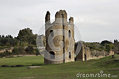 Ancient roman tomb on Via Appia Antica Stock Photo