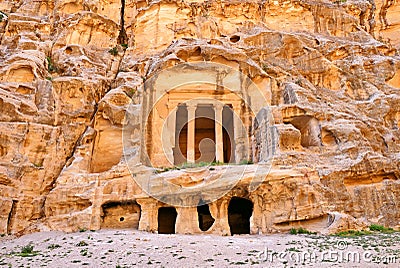 Ancient Roman Triclinium in Little Petra, Jordan Editorial Stock Photo