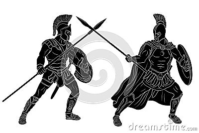 Ancient Roman Warrior Vector Illustration