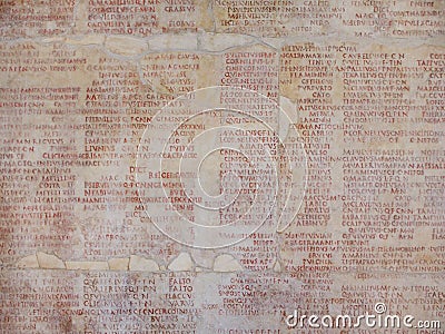 Ancient Roman writings Stock Photo