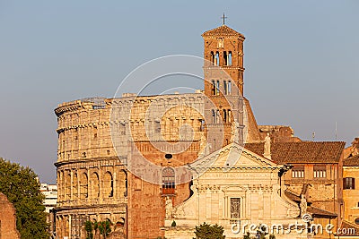 Ancient Rome, Imperial Fora and Colosseum, Italy Editorial Stock Photo