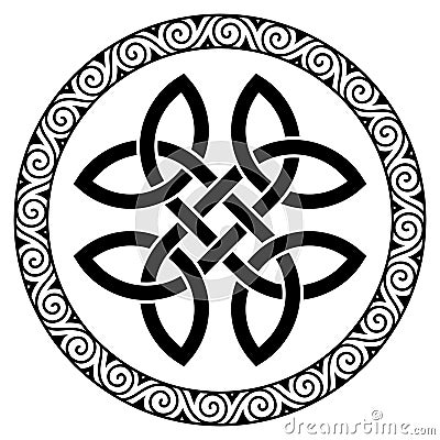 Ancient round Celtic Design. Celtic knot, mandala Vector Illustration