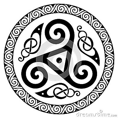 Ancient round Celtic, Scandinavian Design. Celtic knot, mandala Vector Illustration