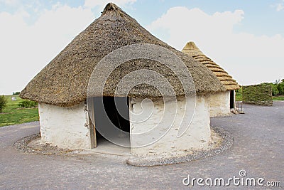 Ancient round houses Stock Photo
