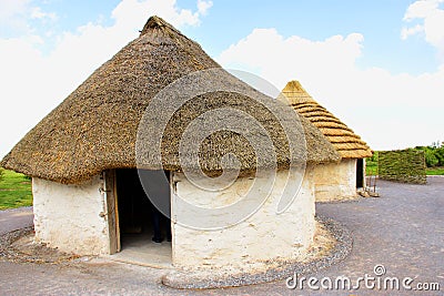 Ancient round houses Stock Photo