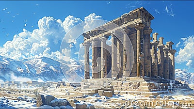 Ancient Ruin Building Remnants Of Civilization Stock Photo